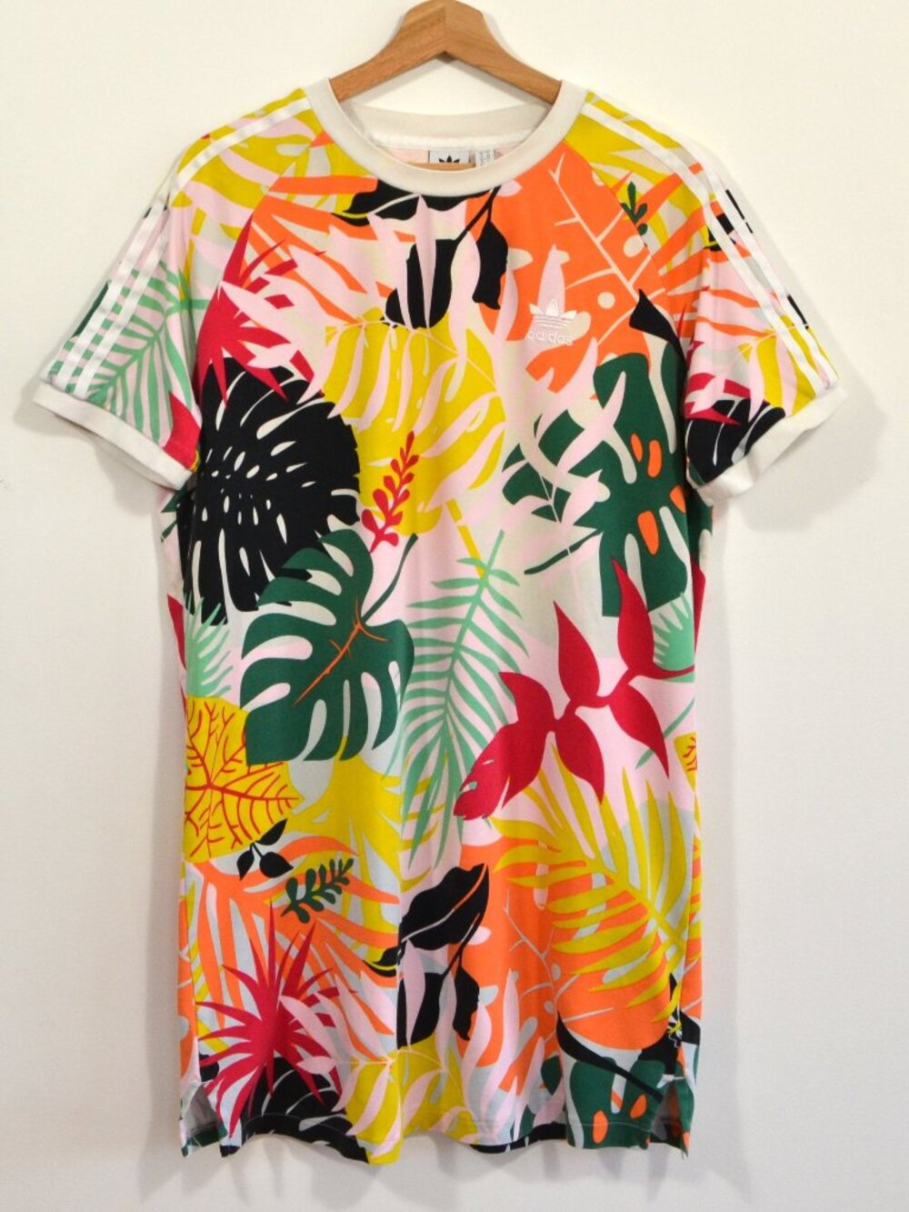 Adidas Originals Tropical Print Dress L Colorful Summer